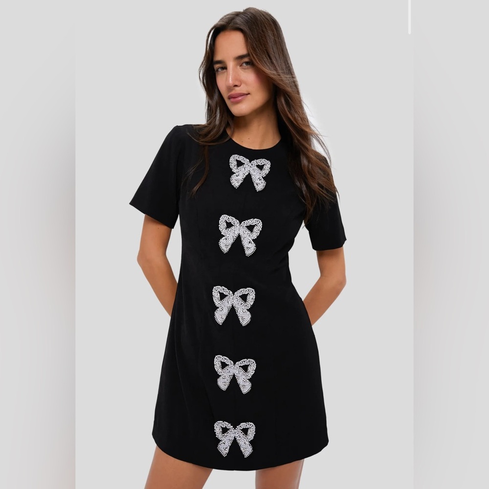 HYACINTH HOUSE

Beaded Bows Bernadette Mini Dress